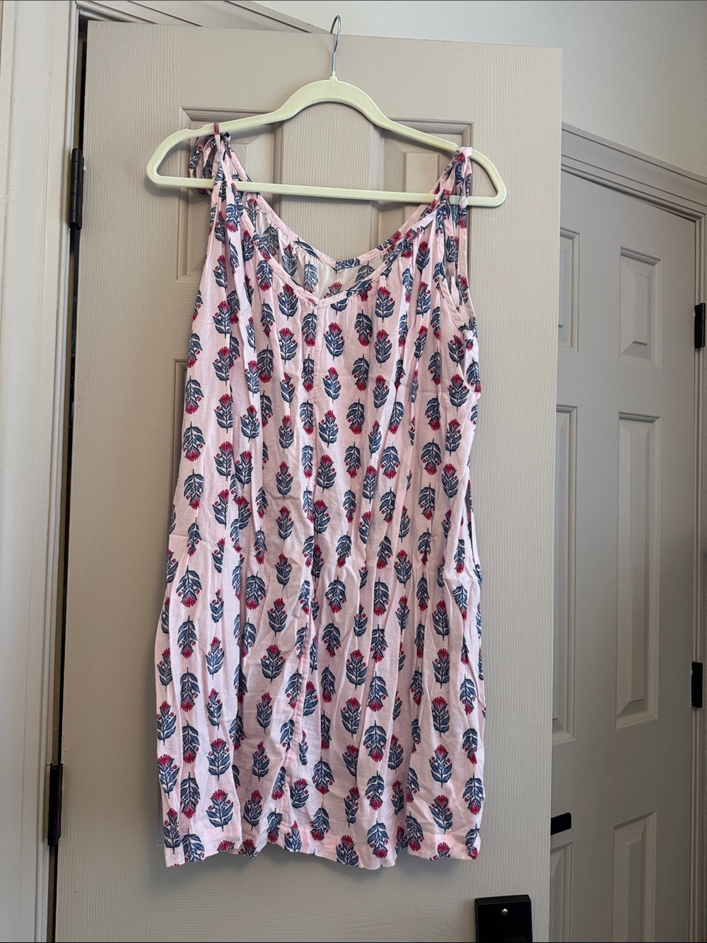 Pink Floral Print Tank Dress